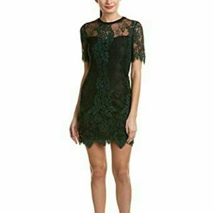 Black green lace dress